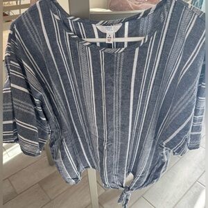 Womens Blue & White Top